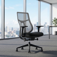Chaise de bureau exécutive moderne en tissu Furicco, cadre en aluminium, réglable en hauteur, pour usage domestique ou professionnel.