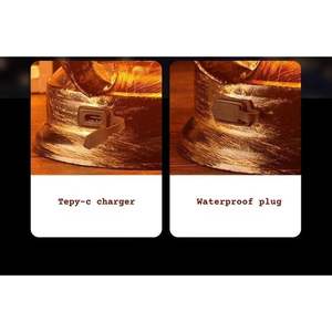 Lanterne de camping rétro dimmable pour jardin et extérieur, imitant des flammes, 3 modes d'éclairage, construction en ABS, rechargeable Type-C, IP44 - Product Image 3