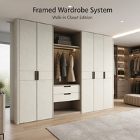 Porte de garde-robe modulaire pour hommes en cuir, compatible avec les systèmes 3-en-1 en tissu et 3-en-1 en cuir PU, pour garde-robe avec îlot central