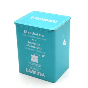 מלבני מתכת תה פח אריזת קופסא תה מיכל תה תיק פח מיכל עם הזזה מכסה