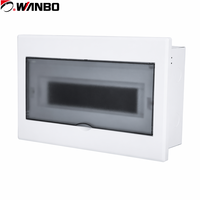 Boîtier de distribution dissimulé en ABS ignifuge Wanbo-332 avec porte givrée pour gestion de l'énergie résidentielle 10-13 circuits
