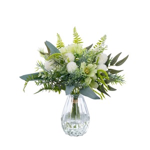 Bouquet de fleurs artificielles CallaFloral vert et blanc pour mariage, décoration murale, CF02015 - Product Image 5