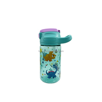 Bouteille d'eau en plastique pour enfants de 400 ml, avec logo personnalisé en gros, motifs de dessins animés variés, pratique à transporter, fabriquée en usine d'origine