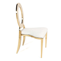 Chaise de banquet de mariage moderne personnalisée avec dossier circulaire et pieds en acier inoxydable de luxe, idéale pour les événements extérieurs – Meilleure vente