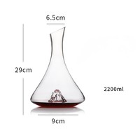 Carafe à whisky en verre JH 2026 avec base iceberg, décanteur à vin conique inversé pour fêtes et mariages, logo personnalisable