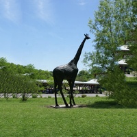 Statue de girafe en métal de grande taille de 3 m de haut pour la décoration de jardin à vendre