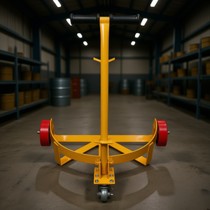 Carretilla de Acero Reforzado para Bidones de 55 Galones, Capacidad de 1200 Libras, Mango Ajustable, Carro de 3 Ruedas para Taller, Fábrica, Almacén - Product Image 2