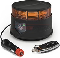 Balise lumineuse magnétique LED Shinemien KM-509R avec ventouse, rechargeable sans fil, 15W, 7 modes clignotants, lumière d'avertissement rotative