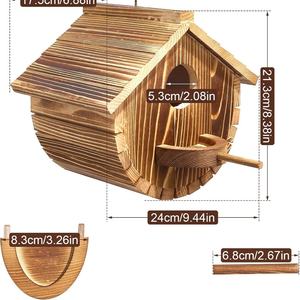 Nieuwe Aankomst Houten Vogelhuisjes Natuurlijke Houten Vogelopruiming Bluebird Vink Kardinalen Opknoping Vogelhuisje Voor Tuinbezichtiging - Product Image 5
