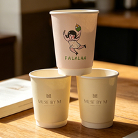 Gobelets en papier à double paroi biodégradables personnalisés de 12 oz et 16 oz avec couvercles, gobelets à emporter pour boissons chaudes, vente en gros pour les cafés
