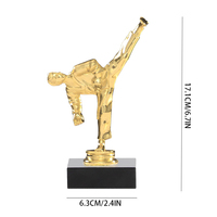Trofeo de Plástico Personalizado de Fábrica, Copa con Base de Mármol, Grabado Personalizado, Impresión por Transferencia Térmica para Taekwondo y Artes Marciales