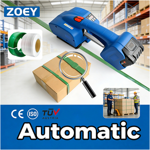 Herramienta de flejado eléctrica portátil ZOEY para flejes de 13-16 mm, herramienta de flejado de plástico a batería, herramienta de flejado para embalaje de cartón - Product Image 1