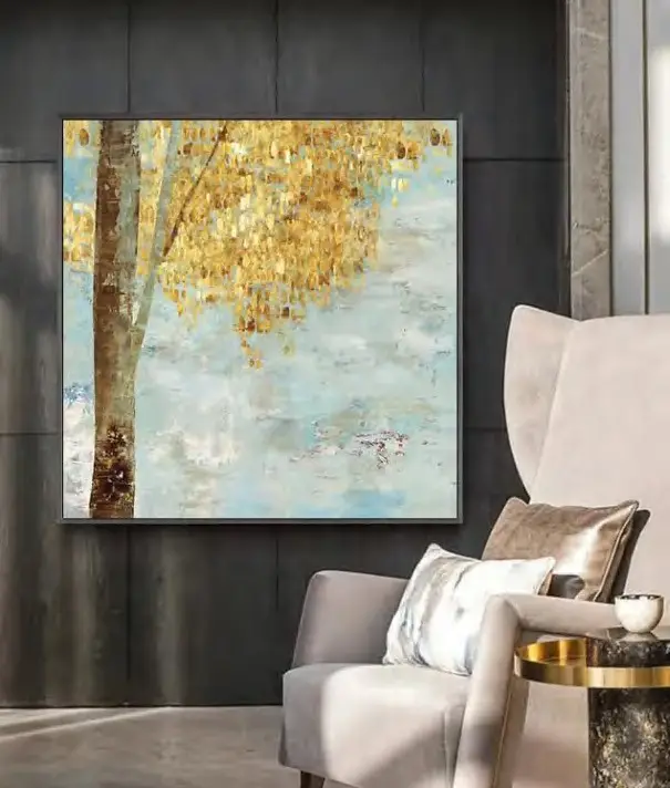 Home Decor Art Oil Painting Framed Wall Art Tree And Forest