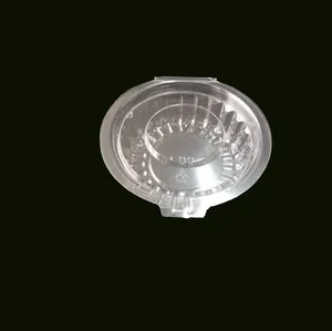Petit couvercle rond transparent à clapet de boîte à gâteau en plastique, récipient en plastique pour nourriture