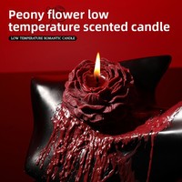 Bougie parfumée artisanale en forme de pivoine pour massage, bougies et parfums d'intérieur pour personnalisation de marque privée à faible MOQ