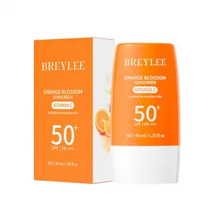 BREYLEEオレンジブロッサムオーガニック日焼け止め日焼け止めSpf50 + 黒の敏感肌用
