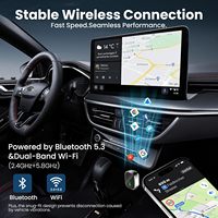 Adaptateur CarPlay sans fil, adaptateur 2-en-1 CarPlay et Android Auto, design compact et discret
