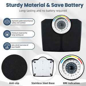 एंटी-स्लिप सतह ब्लैक मैकेनिकल स्केल बैटरी मुक्त पैमाने पर बीएमआई यांत्रिक वजन 180 किलोग्राम - Product Image 6