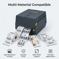 Printer Barcode Thermal Transfer Desktop yang Andal (AT241/AT341) Opsi RTC Printer Label 4-Inci untuk Stok Aset Tetap Kantor