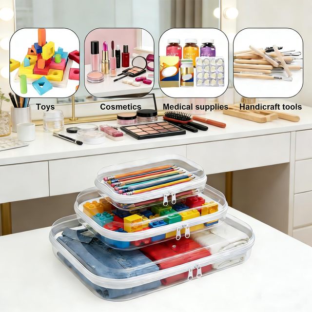 Clear Hard Shell Zipper Case Manufacturer Wholesale Promotion Gifts Travel Clear Makeup Toiletry Bags Hard Shell Zipper Case