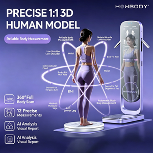 Miroir <span class=keywords><strong>de</strong></span> composition corporelle 3D Howbody A7 Pro Ai, écran tactile 27 pouces, 8 électrodes, 22 données <span class=keywords><strong>de</strong></span> santé, plateau tournant automatique à 360°, miroir <span class=keywords><strong>de</strong></span> santé Ai - Product Image 2