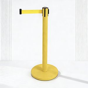 Poteau de délimitation de foule commercial, mât de 63 mm, ceinture de 2 m, bleu, rouge, jaune, vert, noir - Product Image 1