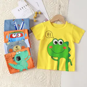 T-shirt à manches courtes imprimé dessin animé pour enfants, vêtements pour bébés, été 2022