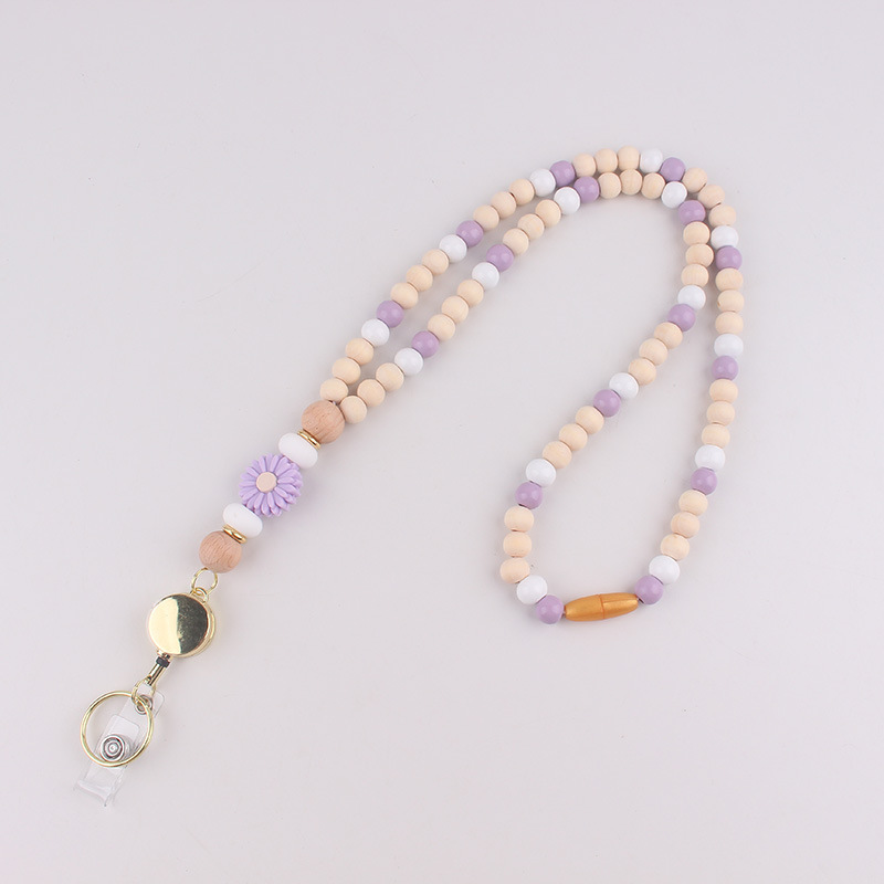 Cartoon Mushroom Hanging Rope Colorful Silicone Bead Lanyard for Mobile Phone Key Phone Jewelry Image 4