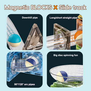 Fabricant OEM/ODM, jouet éducatif DIY, puzzle, tuiles magnétiques en plastique ABS, modèle <span class=keywords><strong>de</strong></span> circuit <span class=keywords><strong>de</strong></span> billes, ensemble <span class=keywords><strong>de</strong></span> blocs <span class=keywords><strong>de</strong></span> construction amusants - Product Image 2