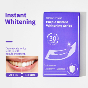 Tiras blanqueadoras <span class=keywords><strong>de</strong></span> dientes moradas con sabor a menta, sin peróxido, con tecnología <span class=keywords><strong>de</strong></span> corrección <span class=keywords><strong>de</strong></span> color púrpura para uso doméstico. - Product Image 4