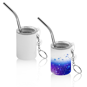 Mini-bouteille d'eau en acier inoxydable de 3 oz pour sublimation – Vierge pour impression par transfert thermique avec paille et couvercle hermétique - Product Image 1