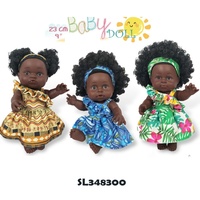 Muñeca Reborn de 20 cm, Serie Fantasía, Juguete de Bebé Niña, Modelo de Simulación Suave, Estilo Africano con Suéter