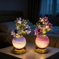 Lampu Meja Bunga Anggrek Tulip CCT3 Dimming Sentuh Isi Ulang untuk Dekorasi Ruangan, Lampu Malam, Suasana Pesta Liburan, Kafe, Bar
