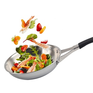 กระทะสแตนเลสสามชั้นมีด้ามจับซิลิโคนเหมาะสำหรับเตาทอดกระทะ - Product Image 5