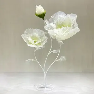 Casamento personalizado decoração haste longa flores artificiais festa decoração gigante tecido pé papel flores