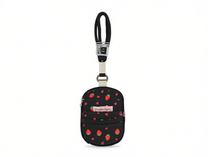 Monedero con diseño de fresa, mini, con correa desmontable, cierre de cremallera, amuleto para mochila, unisex - Product Image 1