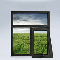 Ventana Abatible de Aluminio con Rotura de Puente Térmico, Resistente al Fuego, al Viento y a la Lluvia, para Edificios Residenciales, Fabricación Personalizada de Fábrica