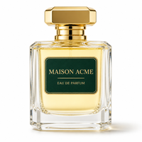 Étiquette autocollante en métal vert émeraude pour flacon de parfum, personnalisable, directement de l'usine, avec logo sur mesure, pour emballage de bouteilles.