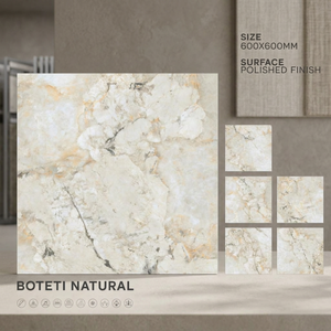 Grey Onyx Marble Look Porcelain <b>Floor</b> Tiles 600x600mm Polished Glossy Ceramic Flooring - Product Image 5