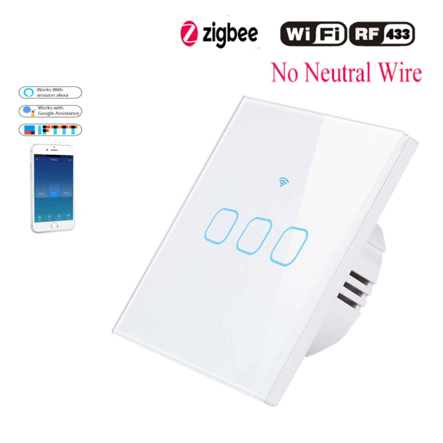 86-Zigbee-3Gang blanco