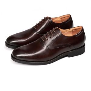 Chaussures habillées pour hommes, nouveaux styles, en cuir véritable, à lacets, bout pointu, antidérapantes, décontractées, formelles, pour le travail et le bureau - Product Image 4