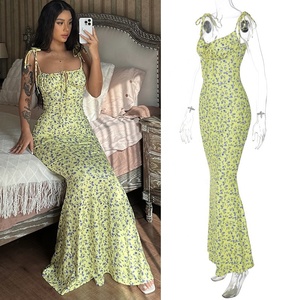 Abito Lungo Estivo da <span class=keywords><strong>Donna</strong></span> Elegante per Vacanze al Mare, Vestito Aderente Floreale da Strada - Product Image 5