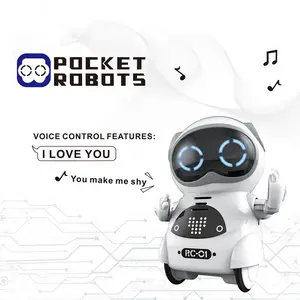 Robot de juguete de plástico con Control de voz para niños, juguete educativo inteligente de baile parlante con bolsillo
