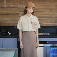 Uniforme d'été à manches courtes pour le personnel de restauration 25165-66 – Style professionnel pour équipes de service de restaurants, hôtels et cafés