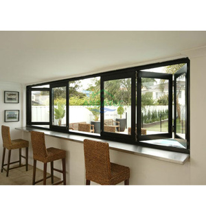 Venta al por mayor Ventanas plegables de aluminio Escaparate residencial Acordeón Bi-Plegable Ventana corredera Precio - Product Image 4