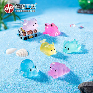 2407 Depeng Microlandschap Versiering Van Zeedieren Glow-In-The Dark Octopus Krab Duivel Vis Heremiet Zeeslak Slakken Aquarium - Product Image 5