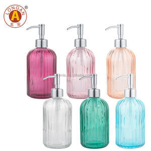 Bouteille de distributeur de pompe de <span class=keywords><strong>savon</strong></span> <span class=keywords><strong>liquide</strong></span> de <span class=keywords><strong>lave</strong></span>-<span class=keywords><strong>vaisselle</strong></span> en verre d'hôtel de luxe de basse quantité minimale de commande 420ml avec distributeurs de <span class=keywords><strong>savon</strong></span> et de lotion de pompe - Product Image 2