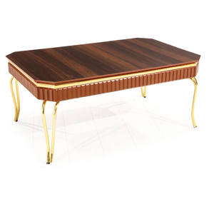 Mesa de Centro Rústica de Madera Maciza con Patas de Metal, Diseño Antiguo, Muebles para Sala de Estar, Mesa de Centro Resistente - Product Image 4