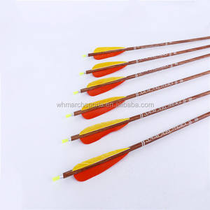 Flechas de carbono para tiro con arco en pulgadas, columna vertebral 400 con pluma amarilla <span class=keywords><strong>naranja</strong></span>, flechas de perno de ballesta para caza - Product Image 4