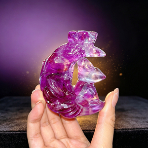 Figurine de renard à neuf queues en fluorite arc-en-ciel naturelle sculptée, en cristal, pour la décoration intérieure - Vente en gros - Product Image 2